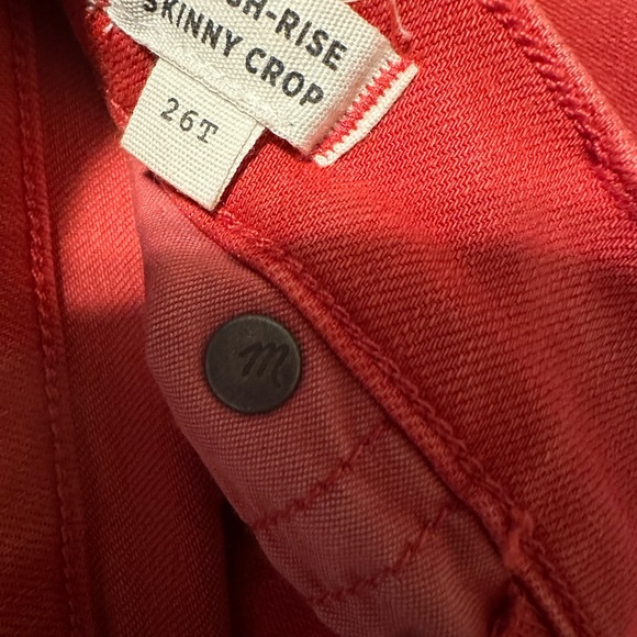 Madewell 9" High-Rise Skinny Jean Garment-Dyed Button-Front Burnt Sienna EUC 26T - Picture 4 of 8